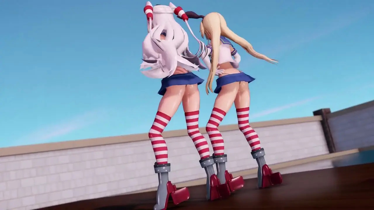 Shimakaze & Amatsukaze - Bunny Style (ver. 3) [MMD R18] GenesisMMD